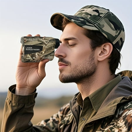 6X Camo Rechargeable Laser Rangefinder 1200Yard Golf & Hunting with Flagpole Lock Trajectory Compensation Speed Altitude Measurement Multifunction
