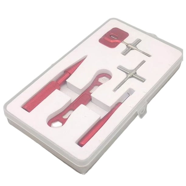 Advancent Herramienta de extracción de carrete de pesca, herramientas de carrete, Kit de reparación de mantenimiento, rodamiento, reemplazo Pescar Rojo