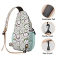thumbnail image 2 of Floral Hedgehog Print Sling Backpack Lightweight Artistic Crossbody Daypack, Cute Cartoon Forest Scene Bag for Travel and Commuting, 2 of 2