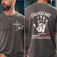 thumbnail image 5 of Unisex Christian Double-Sided T-Shirt, God's Masterpiece Ephesians 2:10 Tee, Handprint Scripture Shirt, Dark Heather, Size S, 5 of 6