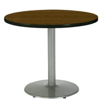KFI Studios Mode 3.5' x Round' Dining Table, Walnut, Silver Base
