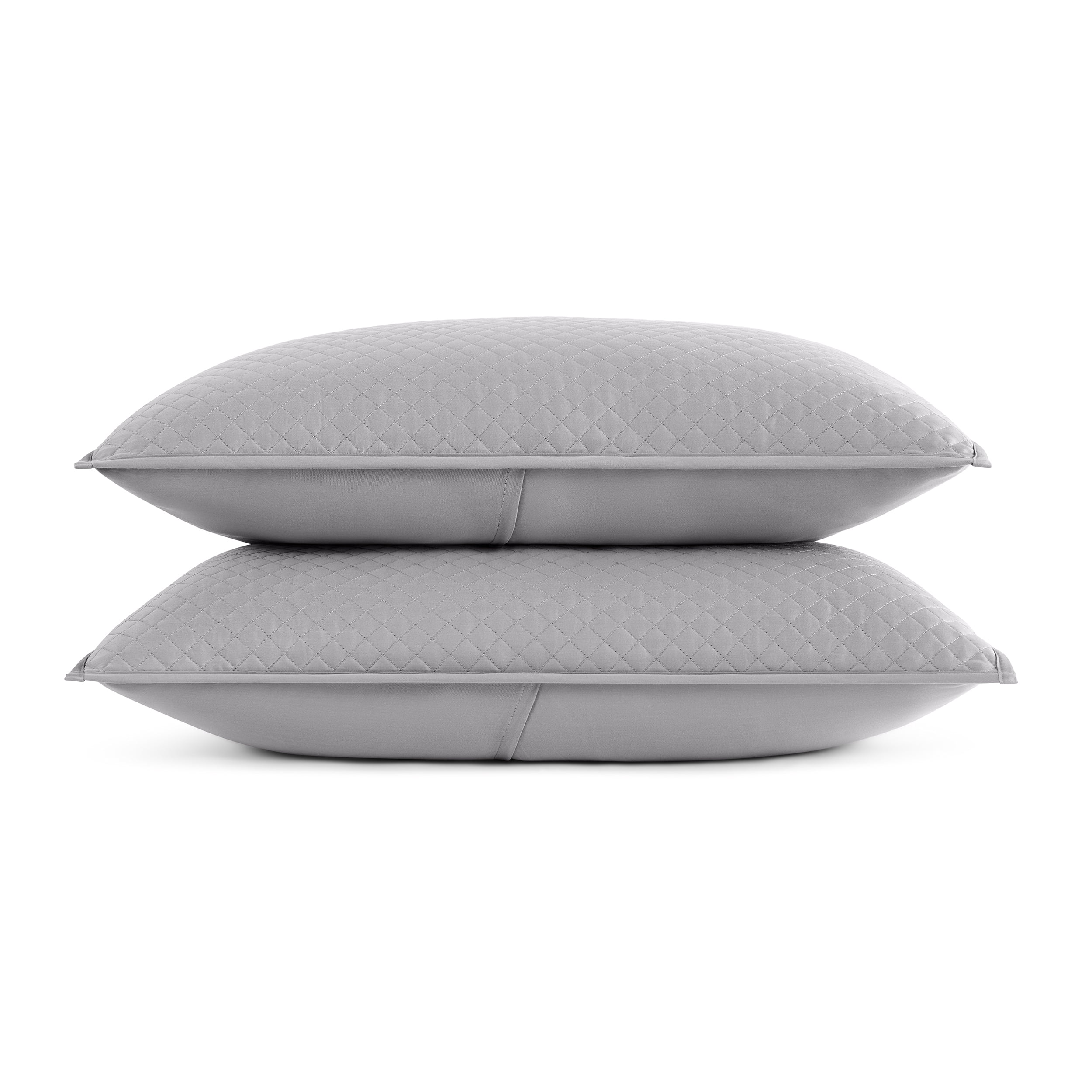 Wamsutta 1846 Cotton Tencel 3-Piece Gray Flannel Diamond Stitch Quilt Set, King