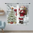 thumbnail image 2 of Sanviglor Christmas Sheer Window Drapes Voile Window Curtain Tulle Window Drapes Slot Top Rod Pocket Curtain Panel Style-E W:41x H:91", 2 of 6