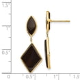 thumbnail image 3 of Primal Gold 14 Karat Yellow Gold Onyx Oval Dangle Post Earrings, 3 of 3