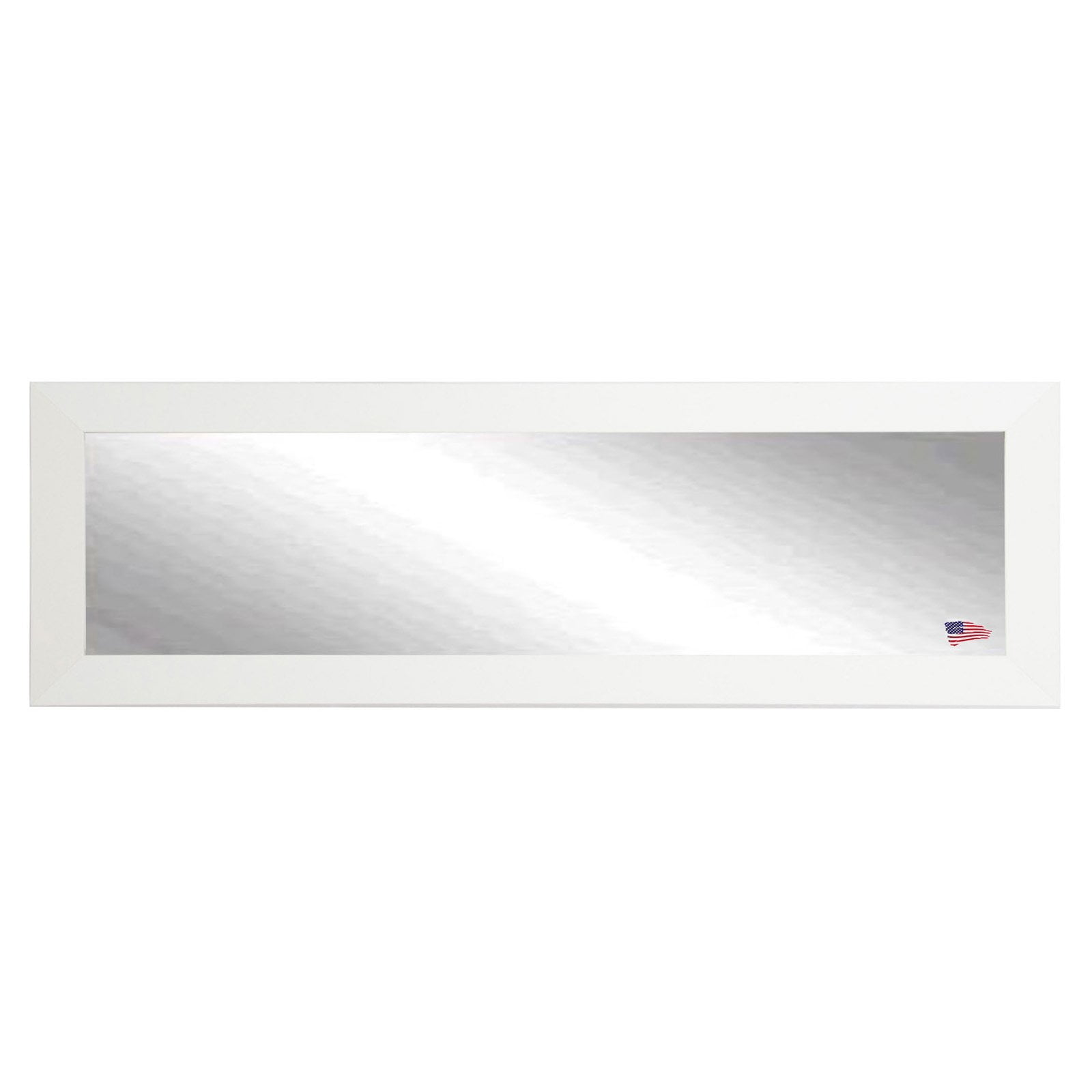 Rayne Mirrors White Satin Wide Double Vanity Wall Mirror