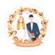 thumbnail image 1 of Pegatinas personalizadas para boda, calcomanías con nombre, dibujos animados, novia y novio, bricolaje, caja de regalo, decoración, 2,5-7cm, 1 of 4