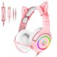thumbnail image 3 of Injueey Nuevo producto orejas de gato rosa linda chica auriculares para juegos con micrófono ENC reducción de ruido HiFi 7.1 canales RGB Cables de audio/vídeo Rosado USB 7.1, 3 of 6