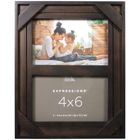 Studio Decor Expressions 2 Opening 4" x 6" Espresso Collage Frame