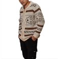 thumbnail image 2 of Chaqueta de punto con cremallera caqui para hombre Jersey de punto jacquard Otoño / invierno Ropa de abrigo huangjie unisex, 2 of 2