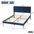 thumbnail image 2 of WJORATA Upholstered Platform Queen Size Bed Frame with Headboard Wooden Slats Support,Blue, 2 of 6