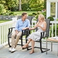 thumbnail image 6 of Outsunny Patio Dining Chairs, Outdoor C Spring Dining Chairs Set of 2, w/ High Back, Breathable Fabric & Metal Frame, for Backyard, Deck, Light Gray, 6 of 9