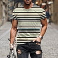 thumbnail image 5 of cocolona Mens Summer Short Sleeve Tops Crew Neck Pullover T-shirts Fashion Casual Striped Print Tees Blouse, 5 of 5