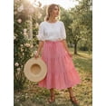 thumbnail image 2 of DARING DIVA Women's Gingham Drawstring Waist A-Line Midi Skirt Medium Red, 2 of 8