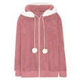thumbnail image 6 of YDFCWXW Oversized Fuzzy Fleece Jackets For Women Fashion 2025 Color Block Faux Fur Coat Shaggy Warm Winter Outerwear Pink, M, 6 of 7
