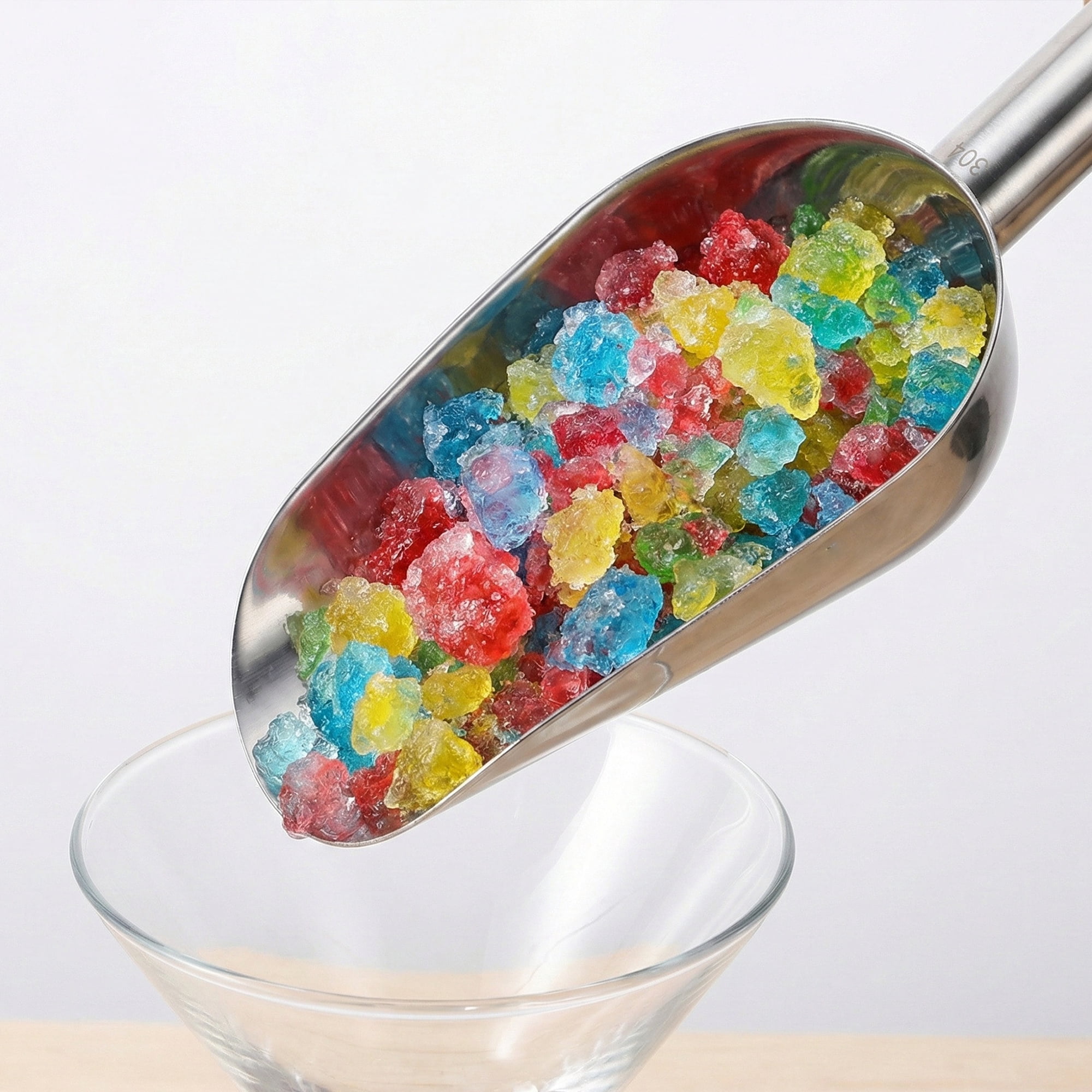 Unique Bargains 1Pcs Easy Clean Stainless Steel Ice Scoop Silver 11.4*5.1inch