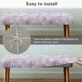thumbnail image 6 of XYZCANDO Light Purple Floral Print Bench Seat Cushion Covers, Washable Bench Covers Anti-Dust Poly Spandex Bench Seat Cover for Bedroom, 6 of 9