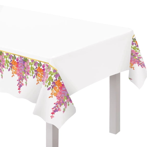 Romantic Floral 54" x 102" Table Cover, 1ct