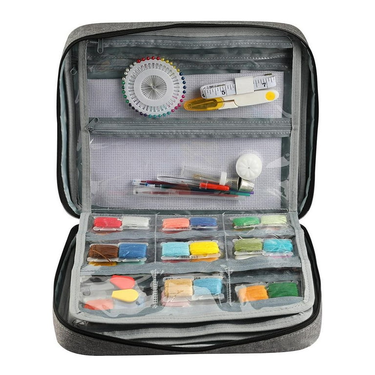 Needlework Bag, Cross Stitch Storage Project Bag, Handicraft Organizer for  Storing Threads and Scissors 