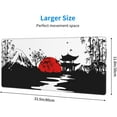 thumbnail image 3 of Japanese Large Black Mouse Pads for Desk, Full Desk Gaming Mousepad with Mountains and Red Sun, Extended Long XL Computer Mat with Stitched Edges and Non-Slip Base for Desktop, Keyboard, 31.5*11.8 in, 3 of 6
