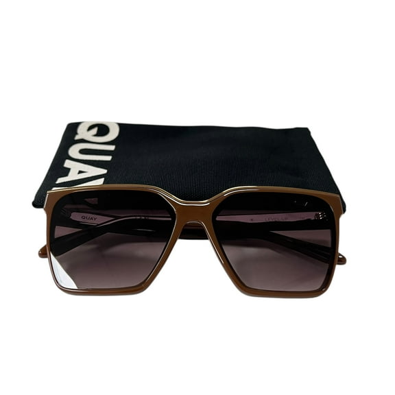 Quay Australia Level Up Square Sunglasses Chocolate Gradient Brown 51MM