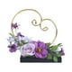 thumbnail image 3 of Expositor floral para anillos de boda con fondo en forma de corazón y flores artificiales. Púrpura, 3 of 9