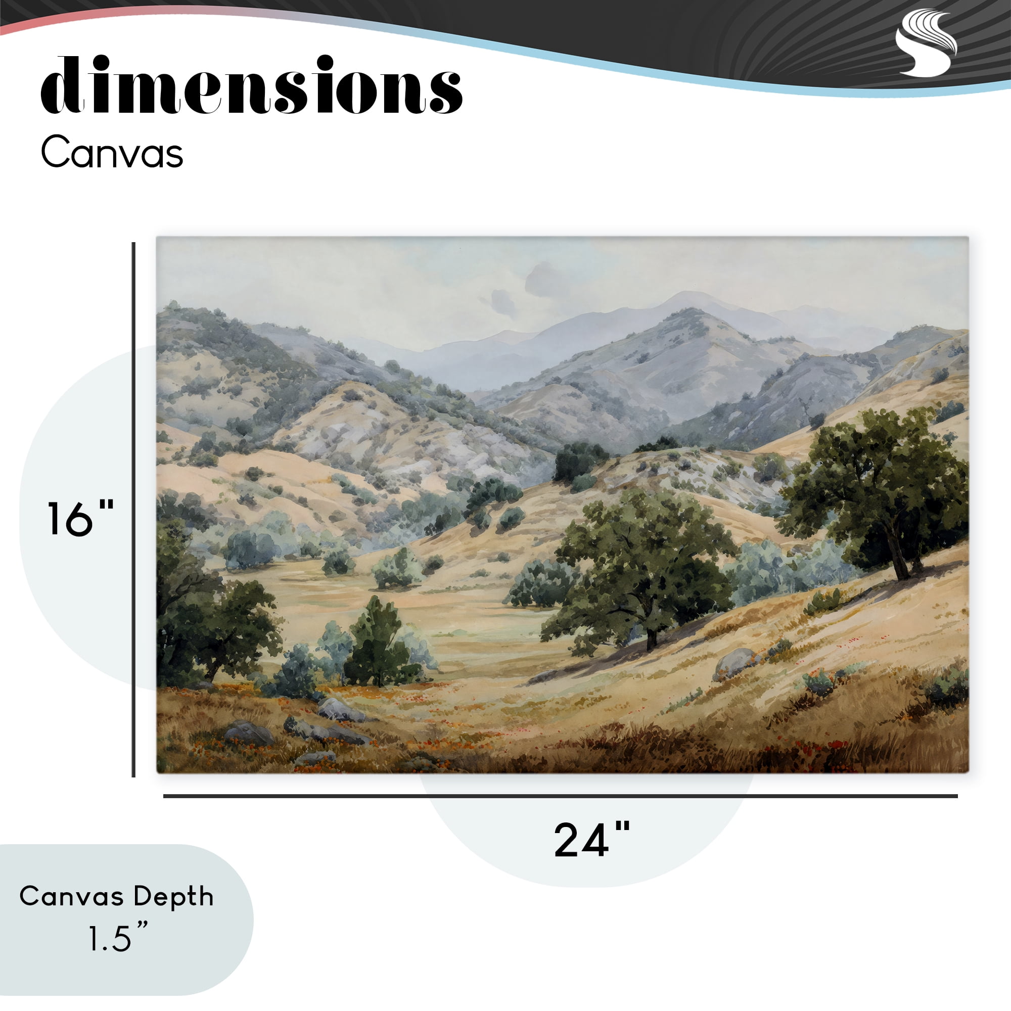 Stupell Industries Mountains and Trees Valley View Canvas Wall Art, design by Petal Prints Design