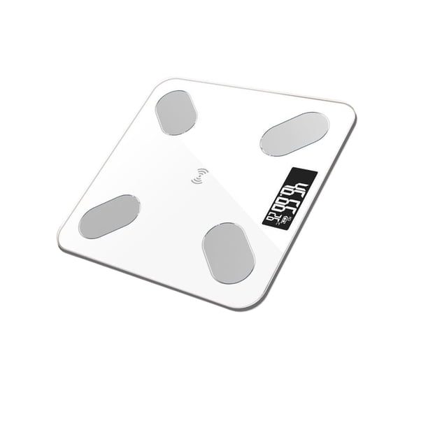 Qarigey Weighing Scale Solar Power Bluetooth-compatible4.0 Body Composition Body Balance-scale Analyzer Fat Electronic LCD Screen Scales Monitores de salud blanco