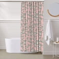 thumbnail image 6 of Shower Curtain, Cute Bear Print Pink Waterproof Fabric Plastic Shower Curtain, Drying Fast Bathroom Curtain with 9 Buttonholes, Ruffle Shower Curtain 60x72in, 6 of 8