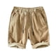 thumbnail image 1 of Pantalones cortos lisos de pierna recta para hombre, para el verano: cintura elástica, poliéster, para uso diario/en casa, varias tallas., 1 of 3