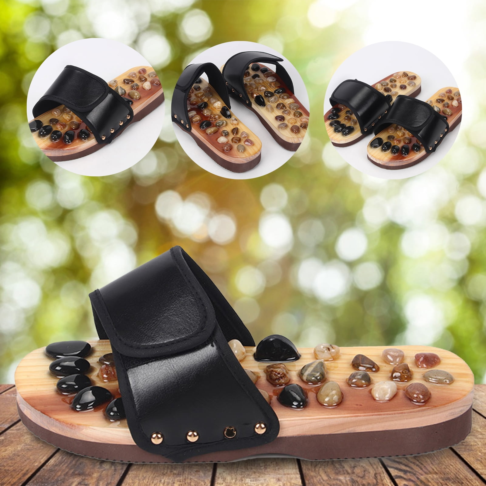 pebble stone foot massage slippers