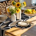 thumbnail image 4 of Black Brown Round 15 Inch Placemats Set of 4, White Circle Modern Minimalist Geometric HeatResistant Non Slip Place Mats for Dining Table, Wipeable Braided Kitchen Table Mats for Housewarming, 4 of 9