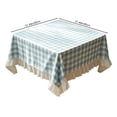 thumbnail image 3 of Dongrere Light Blue White Plaid Ruffled Table Cloth, Rectangle Tablecloth, Table Cover for Dining Room Kitchen Decor, 31.5x31.5 Inch, 3 of 6