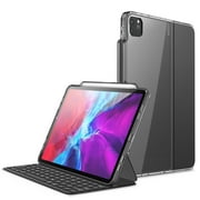 i-Blason Halo Series Case for New iPad Pro 11 Inch (2021 2020 2018 Release), [ONLY for Use with Smart Keyboard Folio & Official Smart Folio] Clear Protective Case with Pencil Holder (Black)