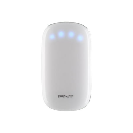 PNY PowerPack E5000 - Power bank - 5000 mAh - 1 A (USB) - on cable: Micro-USB - white