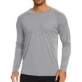 thumbnail image 1 of Men's UV Protection UPF 50+ Long Sleeve T-Shirt Work Fishing Swimming Shirt Rash Guard Top, 1 of 5