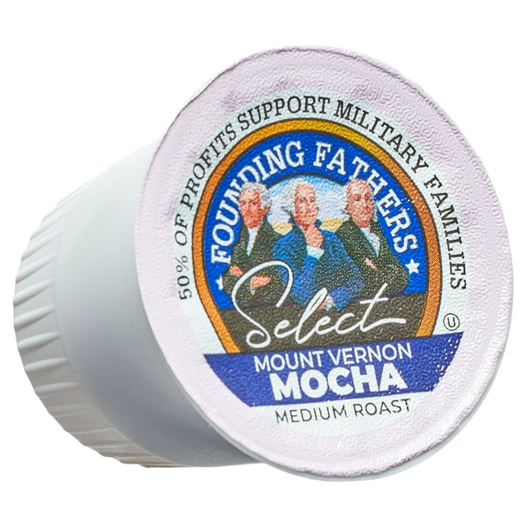 Founding Fathers Mount Vernon Mocha, Medium Roast Coffee Pods, 24