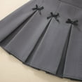 thumbnail image 6 of JURANMO Girls Pleated Mini Skirt Bow Knot Cute A Line Skorts Chool Uniform Cheer Skort Kids Cotton Skirts Built in Shorts Gray 3 Years, 6 of 8
