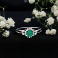 thumbnail image 3 of Rosec Jewels Natural Emerald Flower Engagement Ring for Women - Half Carat - AAA Grade - Emerald and Diamond Ring - with Jewelry Box, 14K White Gold, US 7.00, 3 of 8