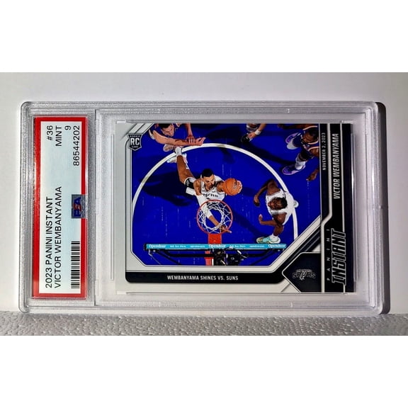 Victor Wembanyama 2023-24 Panini #36 NBA Rookie Card Spurs 1 of 6309 PSA 9 Mint