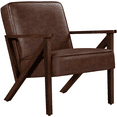 thumbnail image 5 of Yaheetech 2pcs Faux Leather Armchair Chair with Z-shaped Wood Legs for Living Room, Dark Brown, 5 of 8