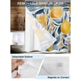 thumbnail image 3 of No Hook Cloth Fabric Shower Curtain with Snap in Liner, Lemon Leaves Waterproof Shower Curtains Set with See Through Top Window, Rustic Wildflower Garden Motifs Fruit Bath Curtains Shower 72"x78", 3 of 6