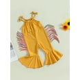 thumbnail image 3 of Bagilaanoe Toddler Baby Girl Jumpsuit Sleeveless Tassel Romper Overalls 12M 18M 24M 3T 4T 5T Kids Long Flare Pants Summer Outfits, 3 of 9