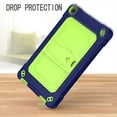 thumbnail image 5 of Shockproof Case for Galaxy Tab A 8.0 inch, Heavy Duty Stand Anti Scratch Drop-Proof Protection Kids Case with Hand Shoulder Strap for Galaxy Tab A 8.0 2019 Release SM-T290/T295/T297,Navyblue & Olivine, 5 of 7