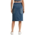 thumbnail image 3 of Women's Denim Skirt High Waisted 2026 Summer Washed A-Line Midi Jean Skirts S Vintage Blue, 3 of 6