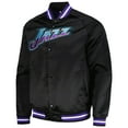 thumbnail image 2 of Men's Mitchell & Ness Black Utah Jazz Hardwood Classics  Throwback Wordmark Raglan Full-Snap Jacket, 2 of 3