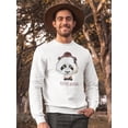 thumbnail image 2 of Hipster Panda Head Sweatshirt Men -Image by Shutterstock, Male Small, 2 of 4