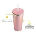 thumbnail image 4 of RTIC 20 oz Ceramic Lined Everyday Tumbler, Spill-Resistant Straw Lid, Dusty Rose Glitter, 4 of 9