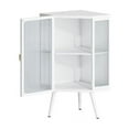 thumbnail image 4 of 22.25 " Floor Coner Cabinet with Tempered Glass Door & Storage Shelves for Bathroom, Living Room, Bedroom (White), 4 of 8