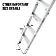 thumbnail image 6 of Aluminum Attic Ladder, Adjustable Portable Household Manual Lifting Attic Ladder, Folding Loft Stairs, 350-Pound Capacity, Metallic Grey, 6 of 9