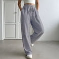 thumbnail image 6 of hoksml Women's Drawstring Waist Striped Wide Leg Pants, Casual Stretchy Trousers with Pockets, 6 of 6